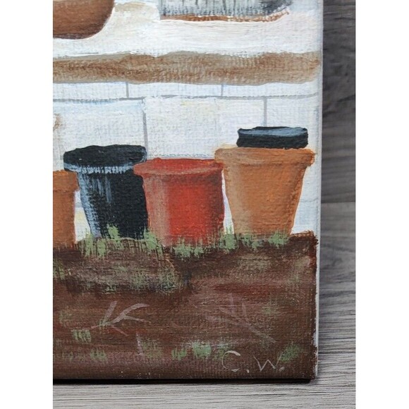 12x16 Painting On Canvas "Window, Tree and Cat" Americana-Unknown Artist - Picture 4 of 10